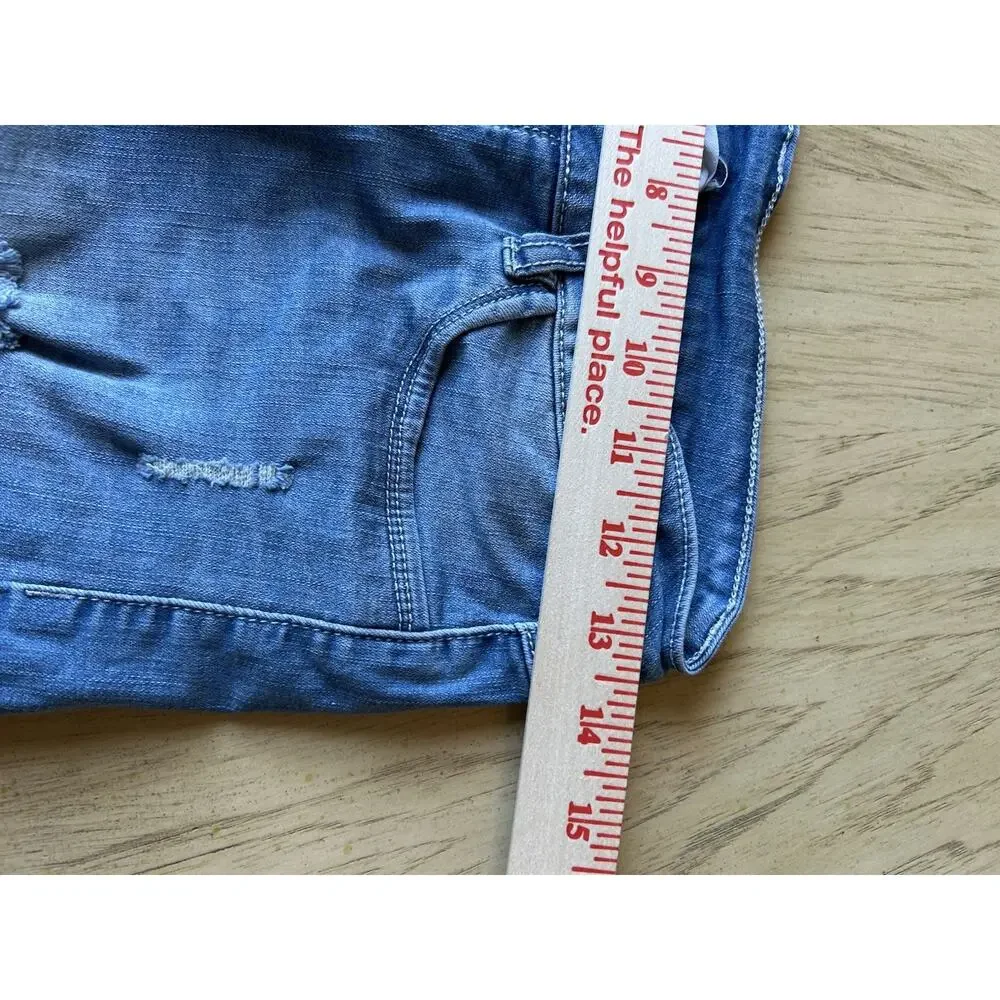 Workshop Republic Clothing Shorts Womens 6 Blue Denim Distressed Grunge Boho Med